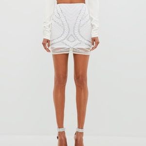BRAND NEW WITH TAGS !! white bedazzled skirt